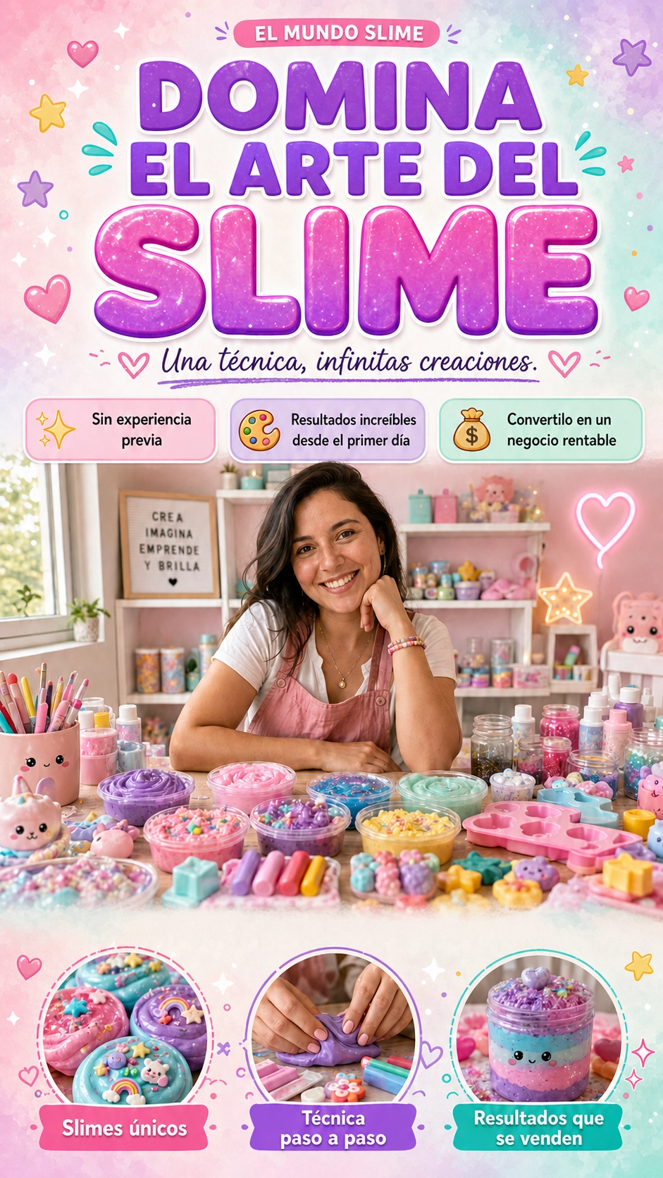 El mundo Slime - Emprende Slime y Arena Kinetica de Alta Gama + 3 BONOS